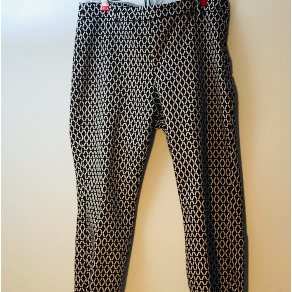Adrienne Vittadini Checkered Black& White Pants Size 10